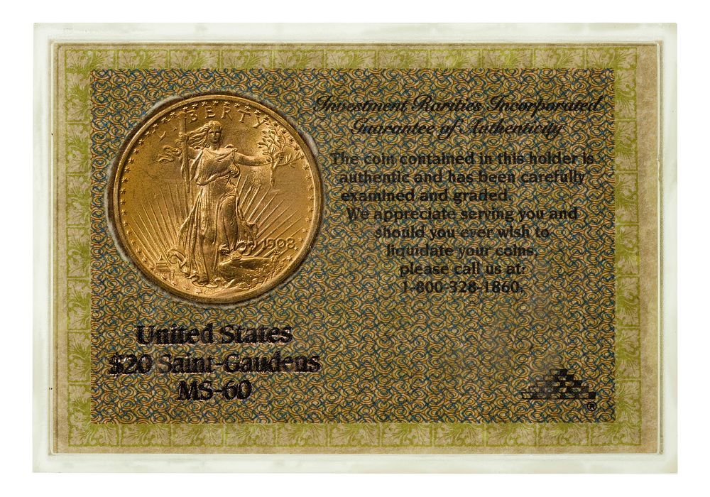 Lot 257: 1908 $20 Gold Unc.