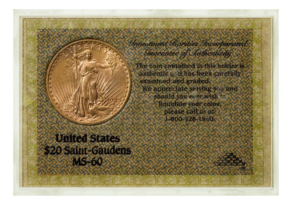 Lot 264: 1923 $20 Gold Unc.