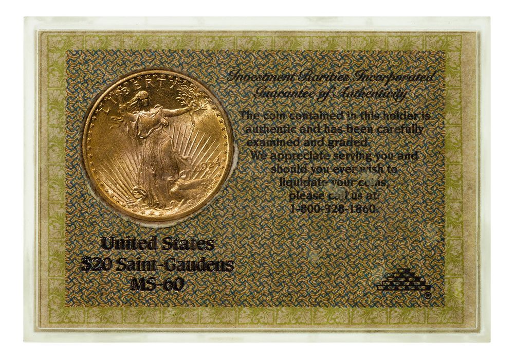 Lot 266: 1924 $20 Gold Unc.