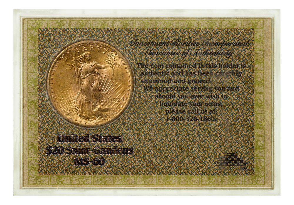 Lot 268: 1924 $20 Gold Unc.