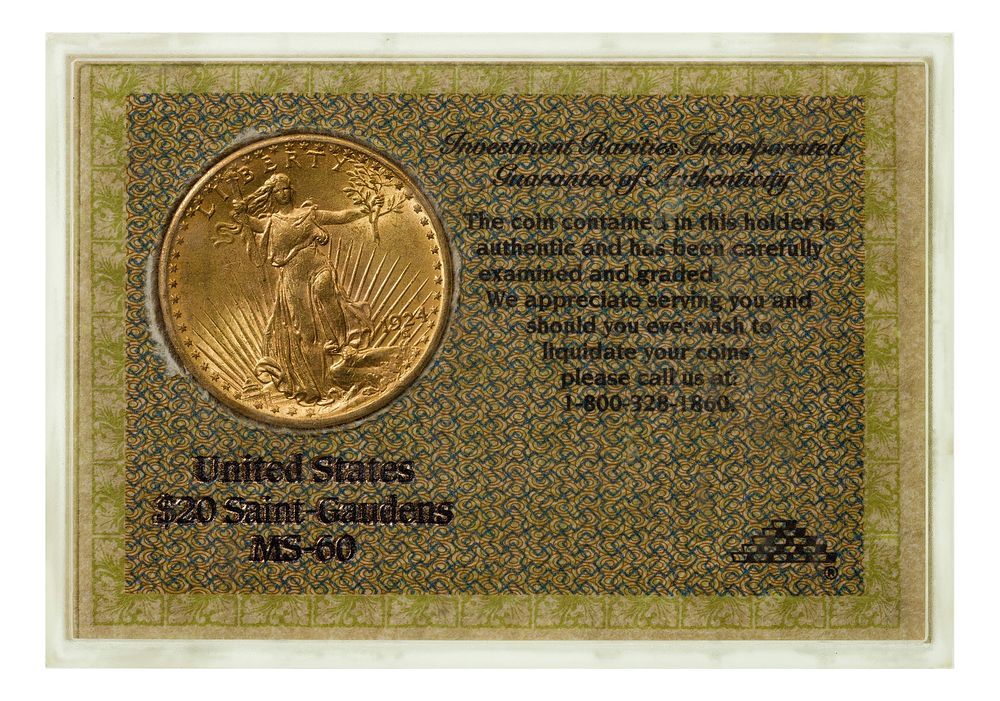 Lot 269: 1924 $20 Gold Unc.