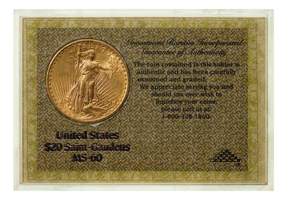 Lot 270: 1924 $20 Gold Unc.