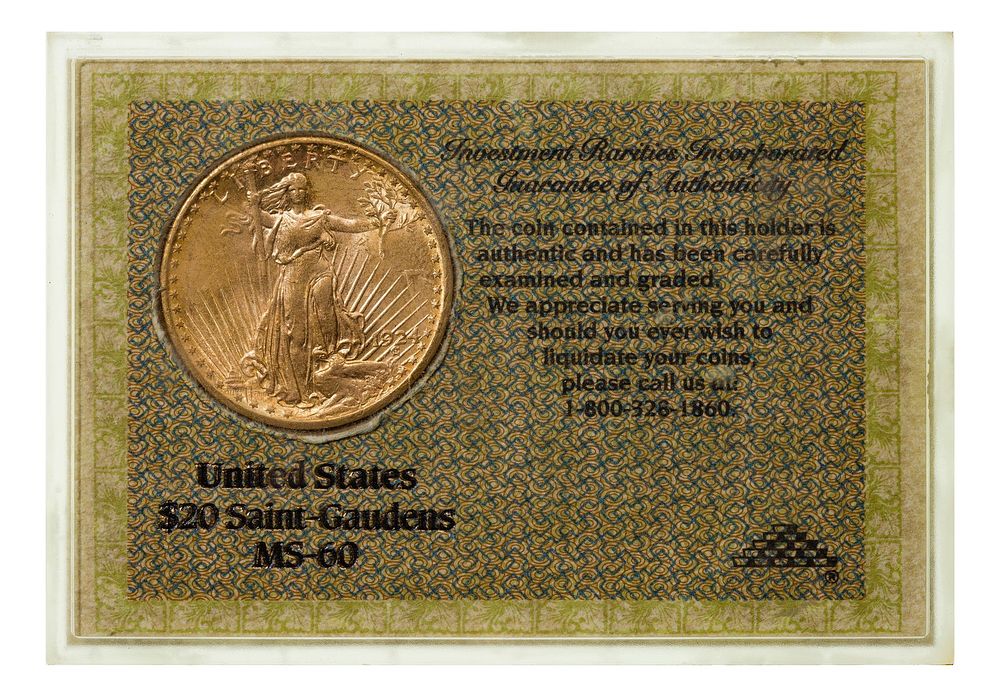 Lot 271: 1924 $20 Gold Unc.