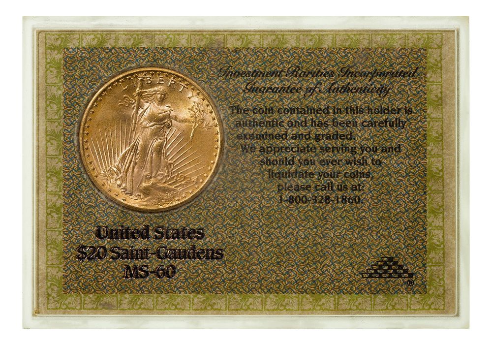 Lot 275: 1924 $20 Gold Unc.