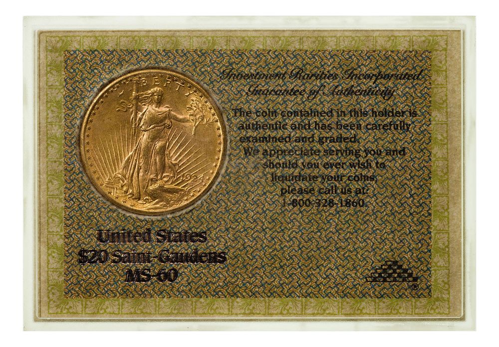 Lot 276: 1924 $20 Gold Unc.