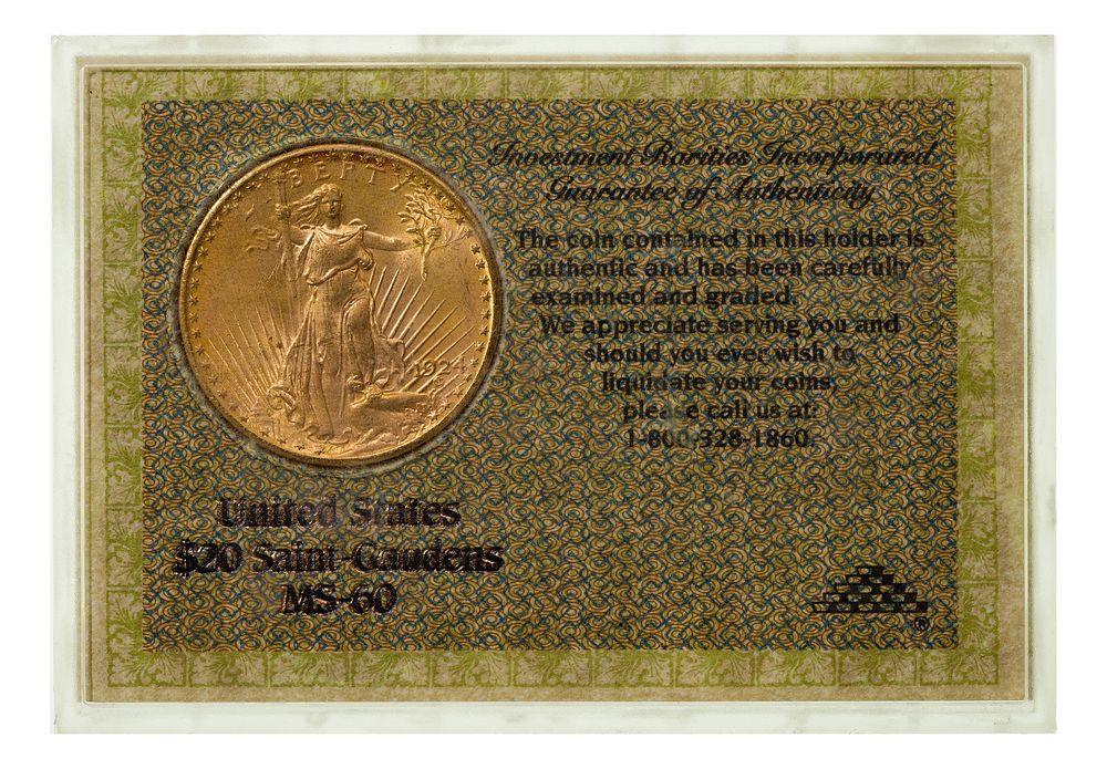 Lot 279: 1924 $20 Gold Unc.