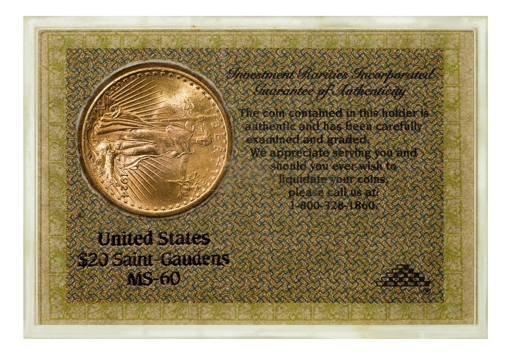 Lot 283: 1924 $20 Gold Unc.