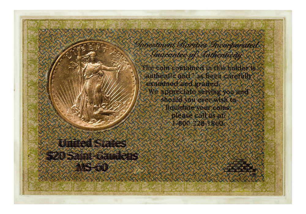 Lot 284: 1924 $20 Gold Unc.