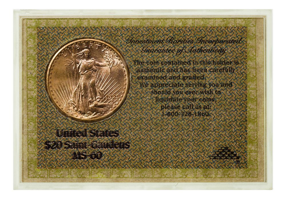 Lot 288: 1925 $20 Gold Unc.