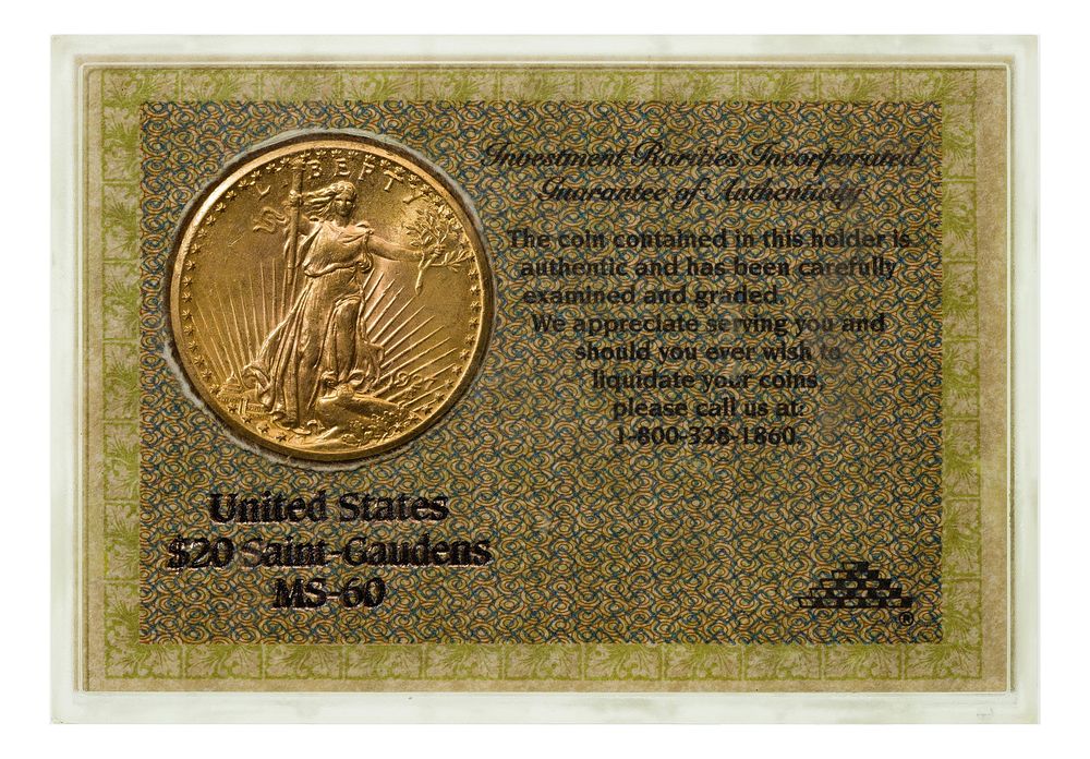 Lot 298: 1927 $20 Gold Unc.