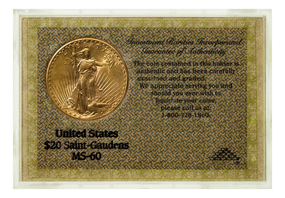 Lot 299: 1927 $20 Gold Unc.