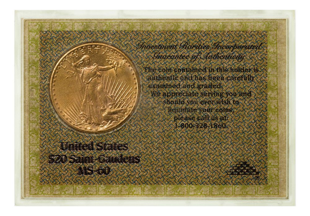 Lot 300: 1927 $20 Gold Unc.