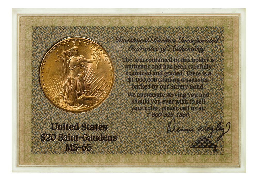 Lot 304: 1928 $20 Gold Unc.