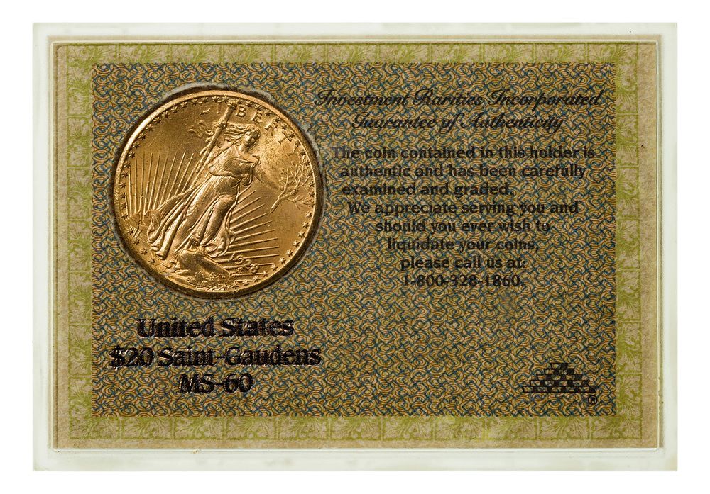 Lot 306: 1928 $20 Gold Unc.