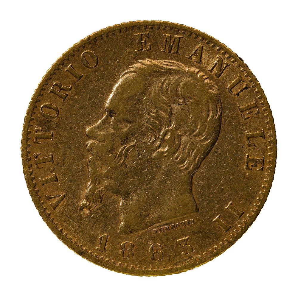 Lot 339: Italy: 1863 20 Lire Gold