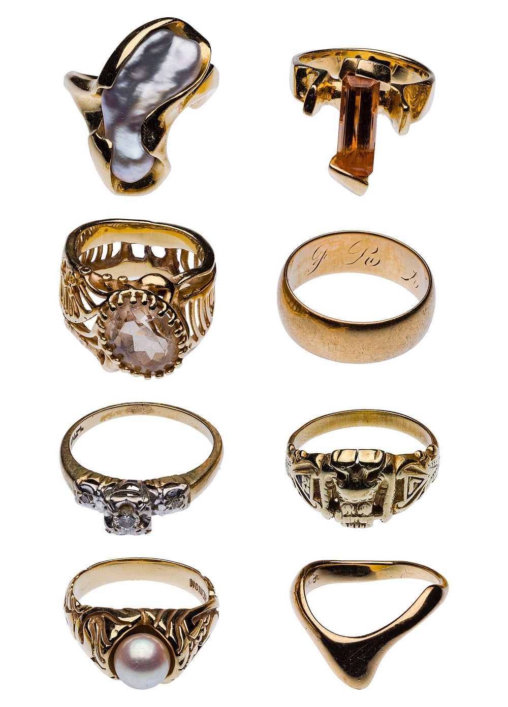 Lot 161: 14k Gold Ring Assortment