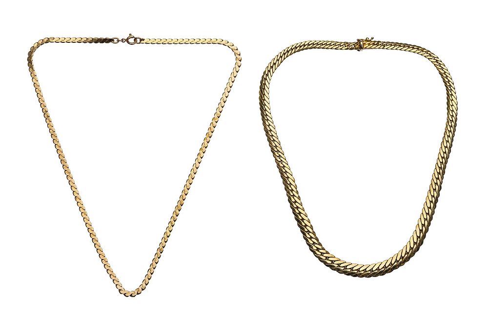 Lot 164: 14k Yellow Gold Necklaces