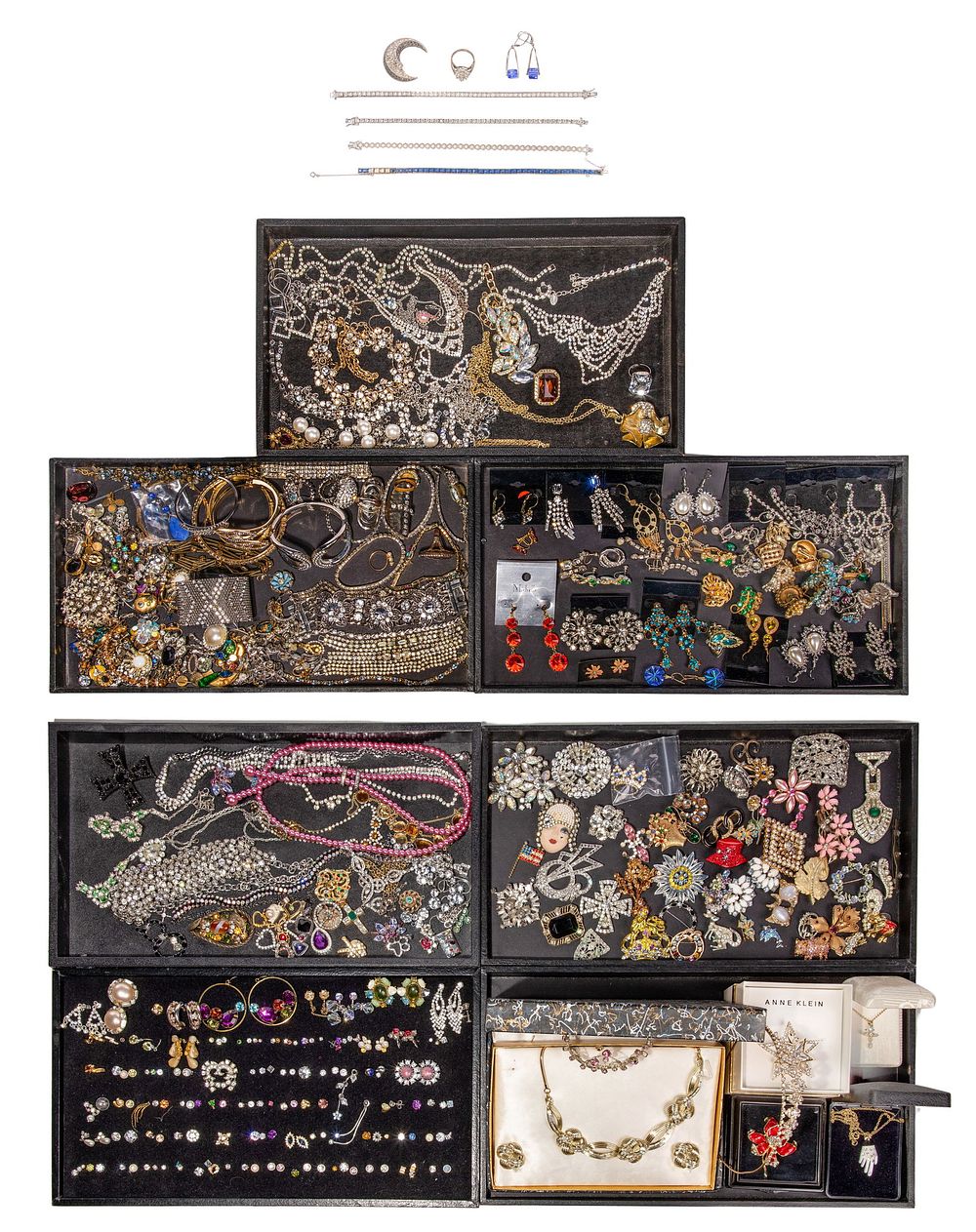 Lot 197: Sterling Silver and Rhinestone Jewelry Assortment