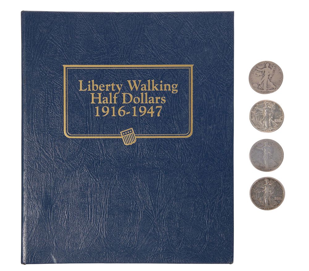 Lot 204: Liberty Walking Half Dollars 1916 to 1947 Near Complete Set