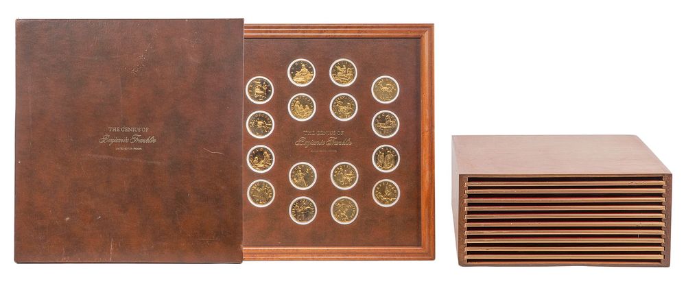 Lot 209: Franklin Mint Sterling Silver and Bronze Medal Sets
