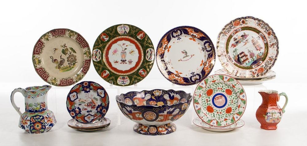 Lot 236: English Imari Style Pottery Assortment