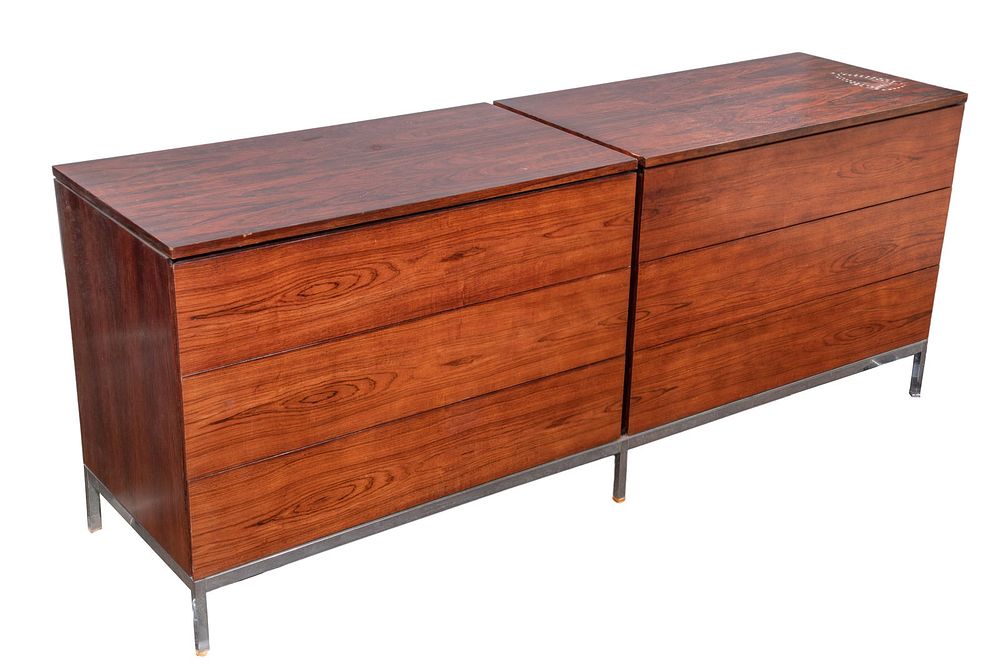 Lot 254: Attributed to Florence Knoll Rosewood Double Chest of Drawers