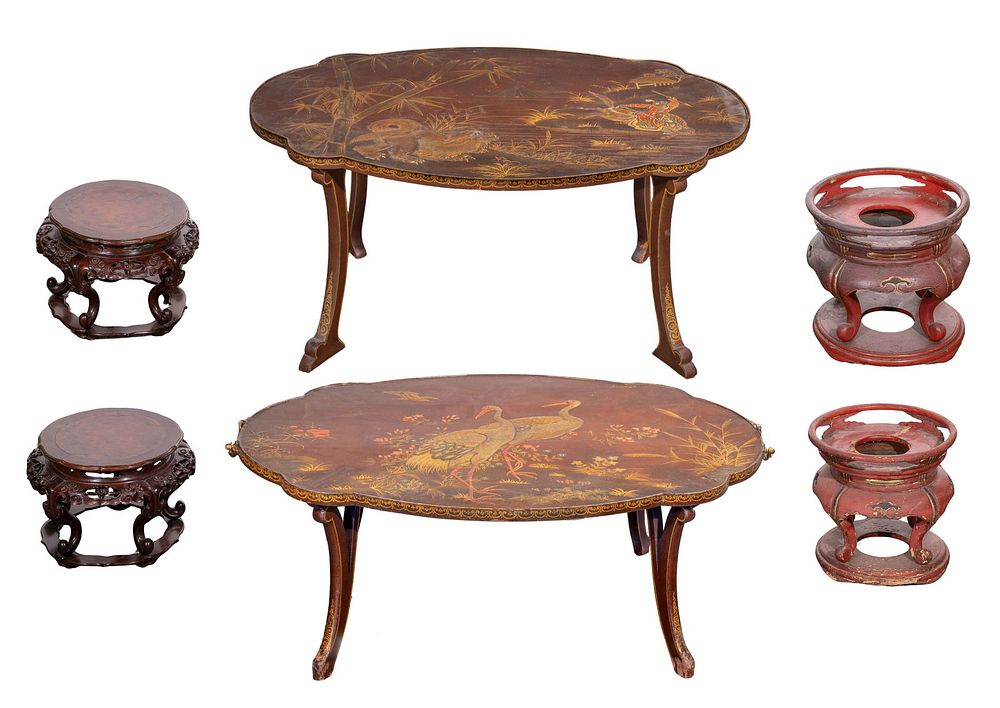 Lot 257: Style of Louis Majorelle Table Set