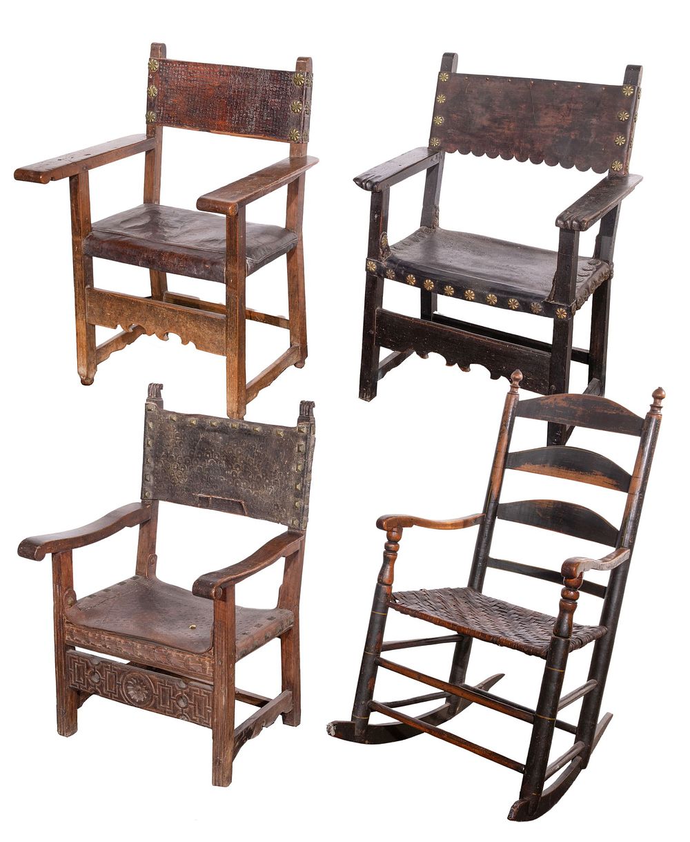 Lot 261: Spanish Moorish Style Chair Assortment