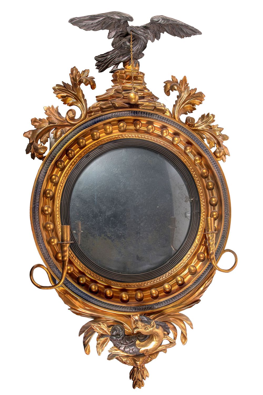 Lot 271: Federal Gilt Gesso Convex Mirror
