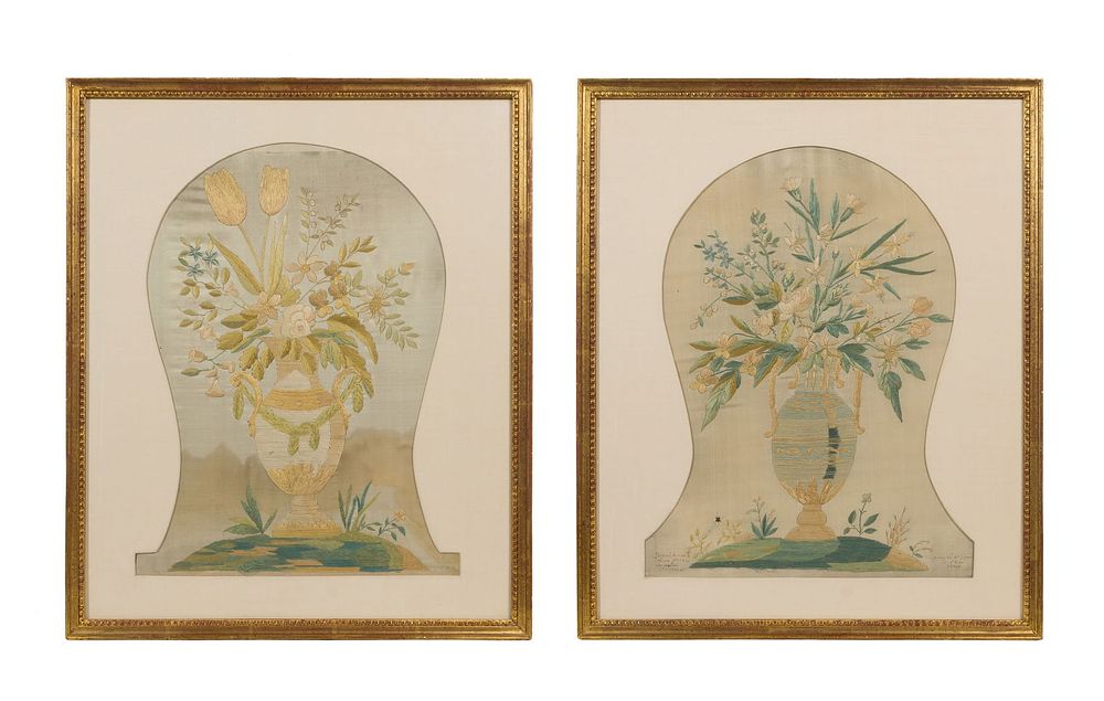 Lot 281: French Needlework Silk Embroideries