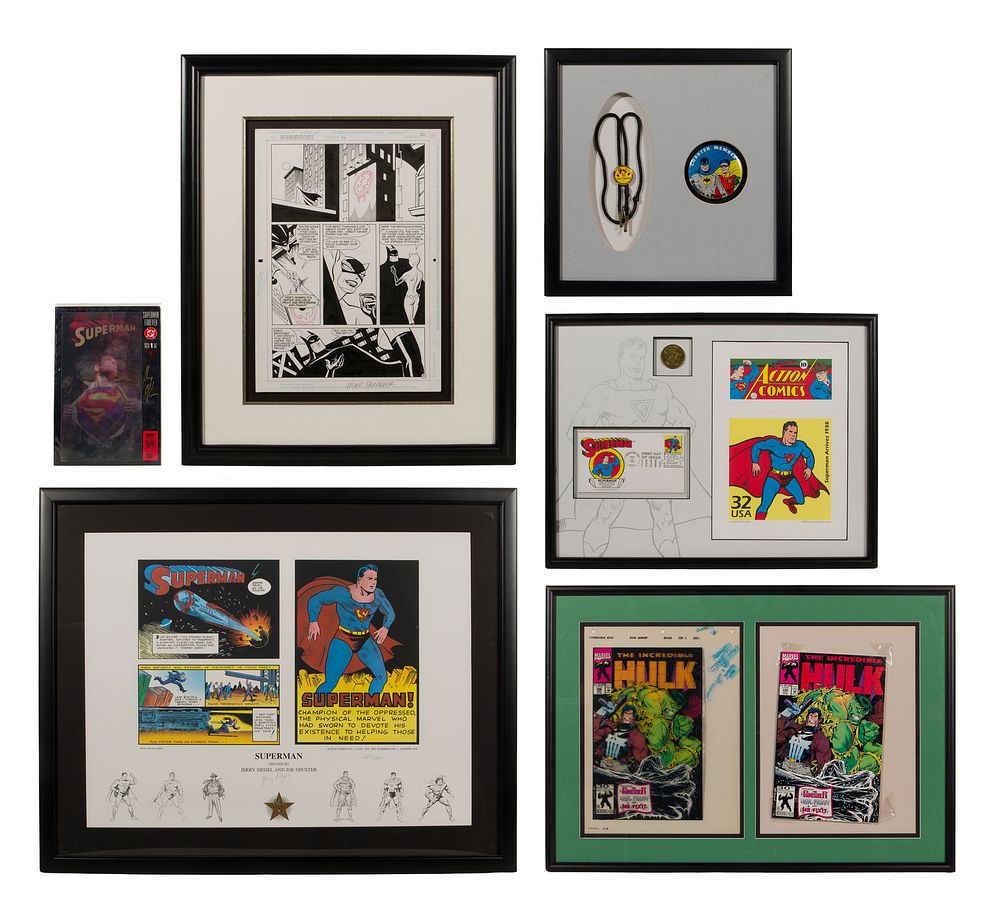 Lot 330: Superhero Framed Assortment