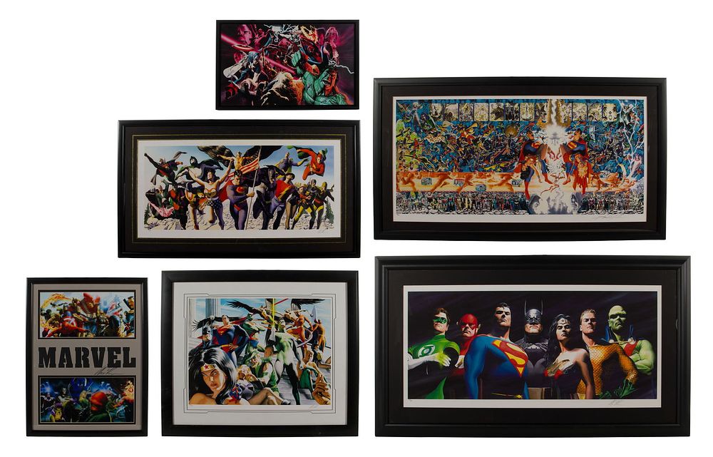 Lot 333: Alex Cross (American, b.1970) Superhero Art Assortment