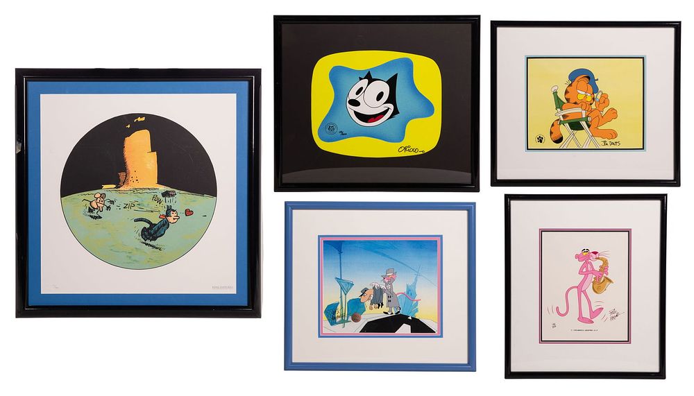 Lot 344: Pink Panther, Garfield and Felix Animation Art Assortment
