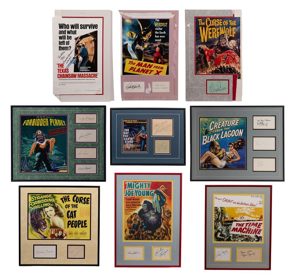 Lot 367: Horror Movie Signed Lobby Card and Photograph Collection