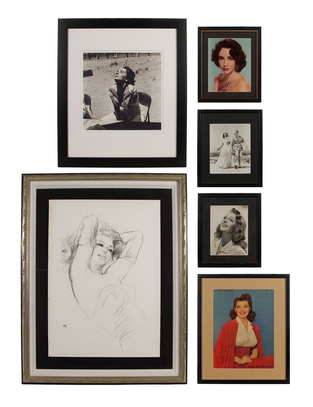 Lot 381: Rita Hayworth and Elizabeth Taylor Memorabilia Collection