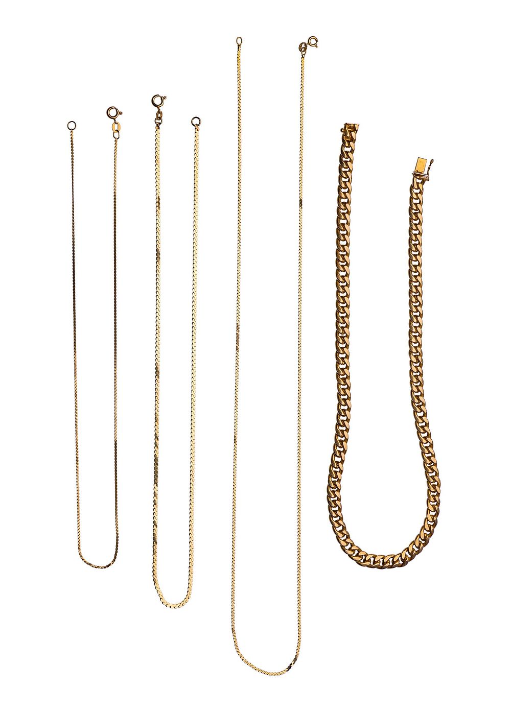 Lot 184: 14k Yellow Gold Necklace Assortment
