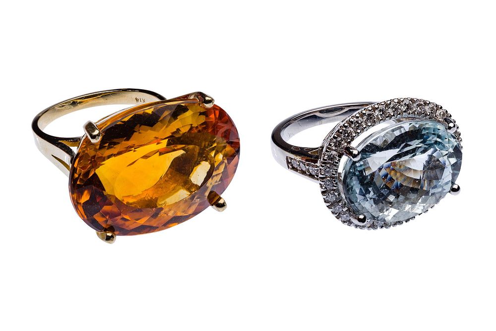 Lot 188: 14K Gold and Gemstone Rings