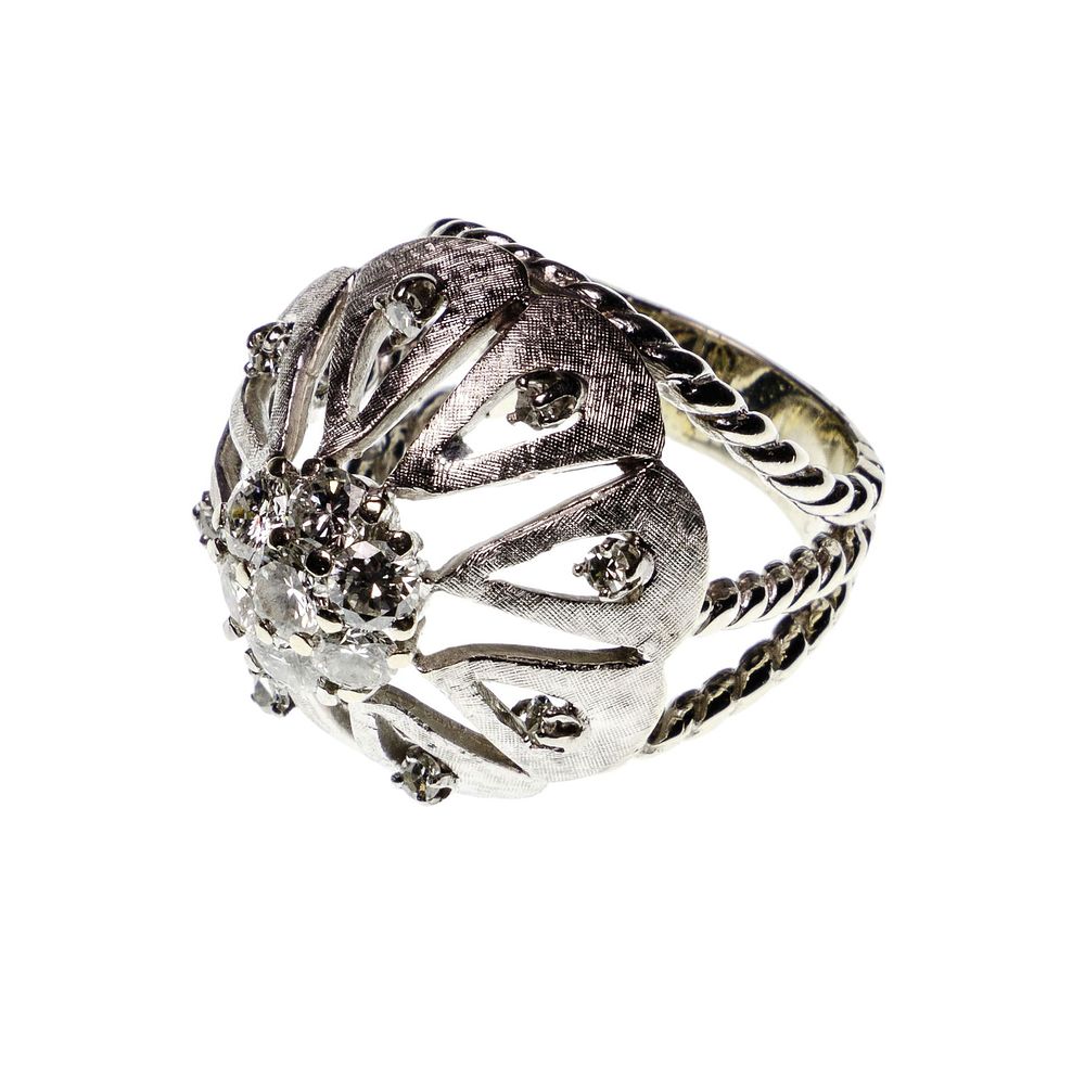 Lot 214: 14k White Gold and Diamond Ring