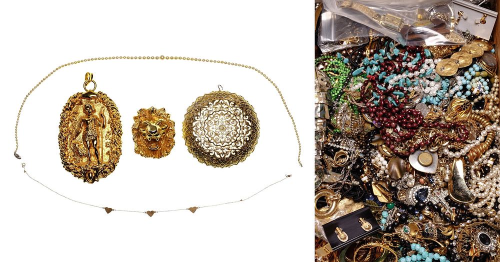 Lot 222: Gold, Judith Leiber and Costume Jewelry Assortment