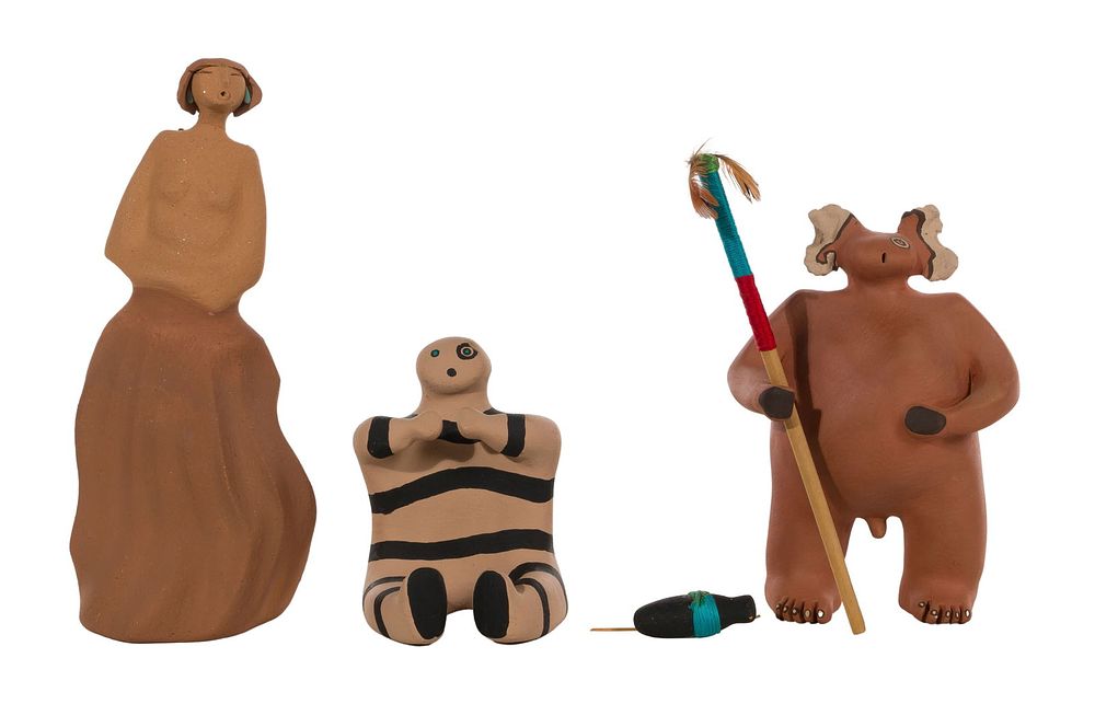Lot 238: Nora Naranjo Morse (American / Santa Clara Pueblo, b.1953) Ceramic Figure Assortment