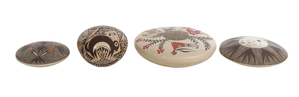 Lot 248: Charmae Shields Natsaway (American / Acoma, b.1958) Polychrome Ceramic Seed Pot