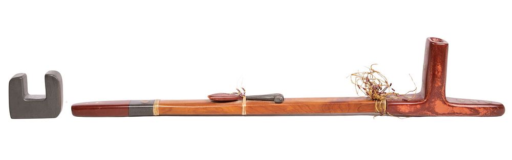 Lot 250: Riverwoman Freestone (Cheyenne / Arapaho, 20th Century) Peace Pipe