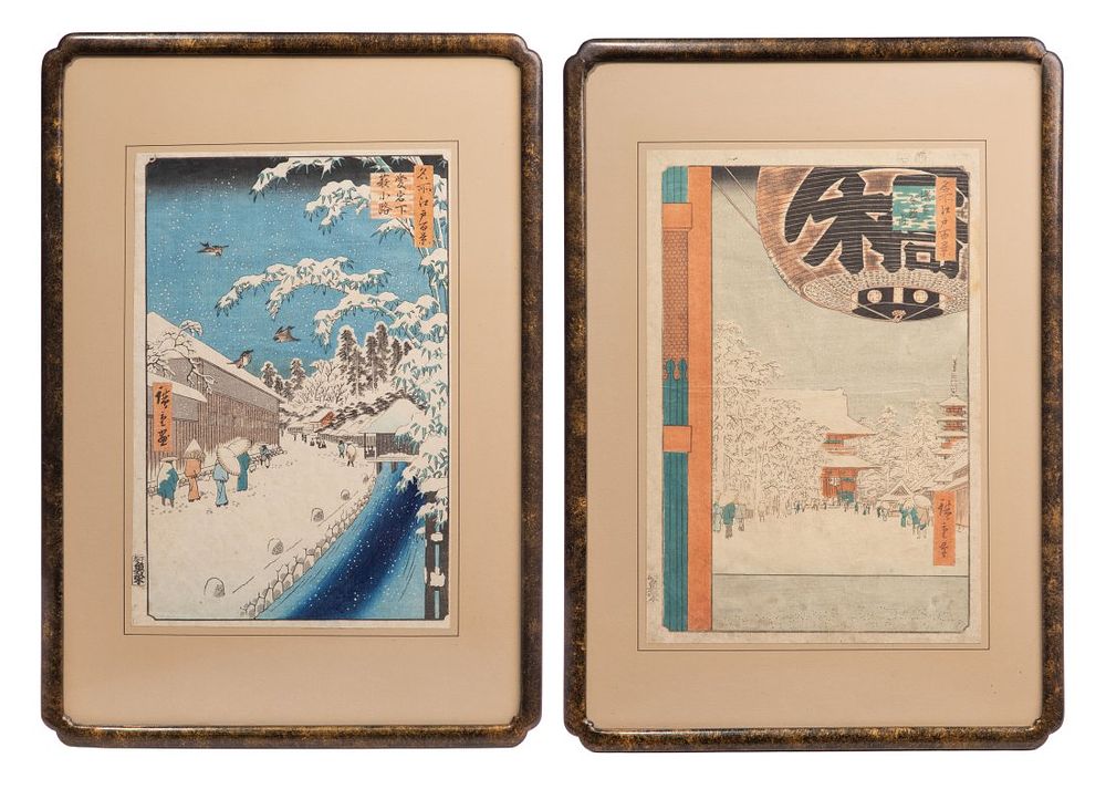 Lot 256: Ando Hiroshige (Japanese, 1797-1858) Woodblock Prints