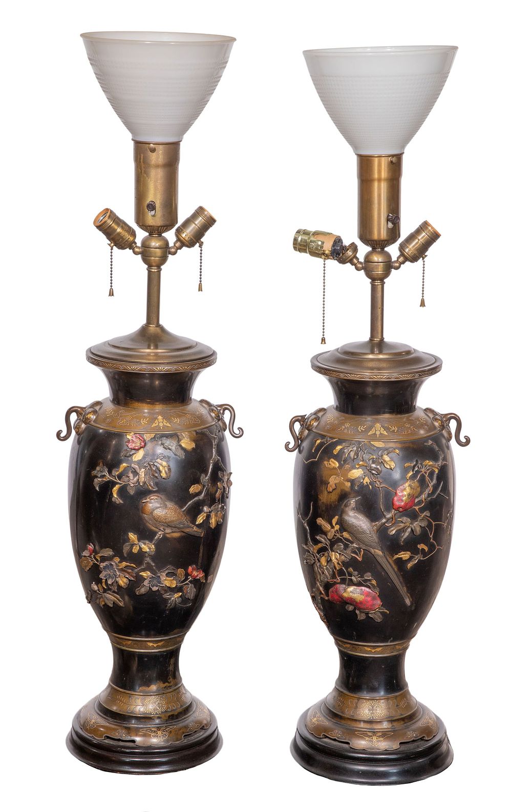 Lot 269: Japanese Meiji Mixed Metal Lamps