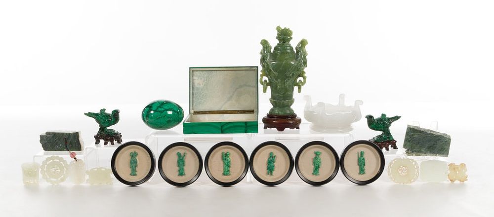 Lot 274: Jadeite Jade and Malachite Assortment