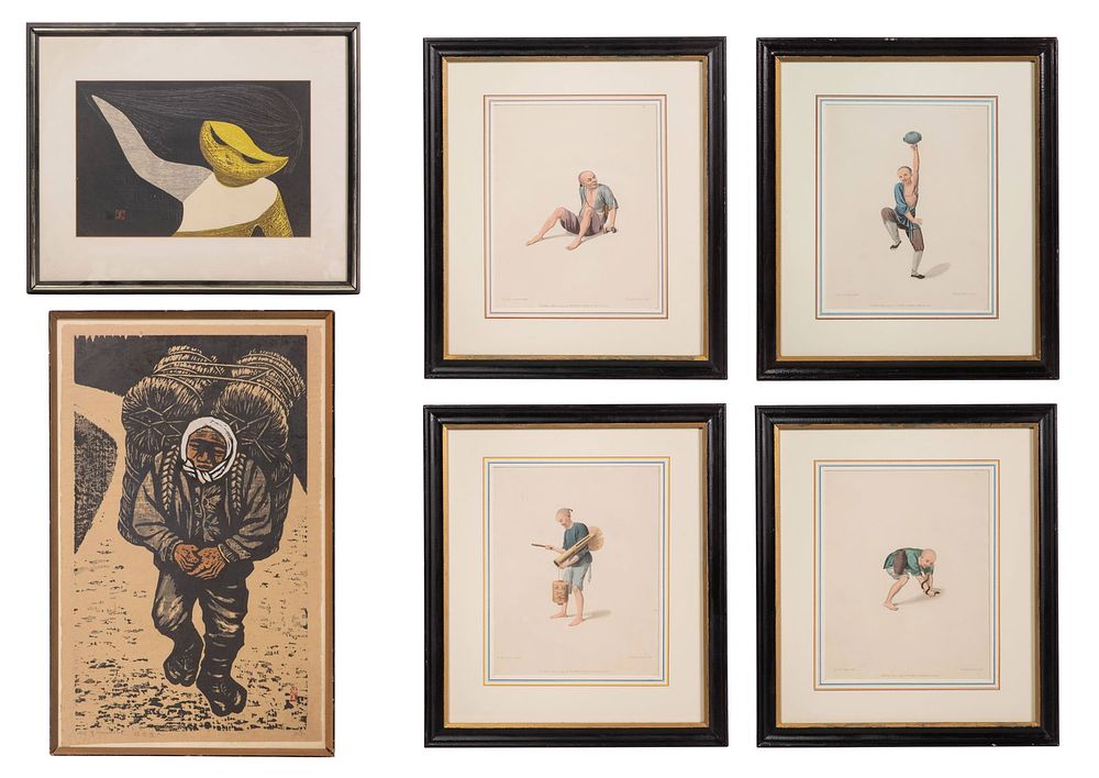 Lot 277: Asian Woodblock Print and Engraving Assortment