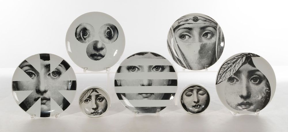Lot 280: Piero Fornasetti Porcelain Plate and Bowl Assortment