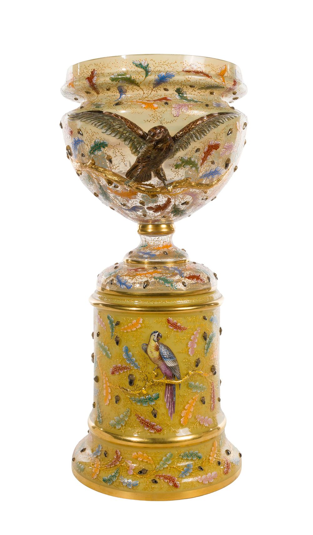 Lot 285: Moser Glass Jardiniere and Stand