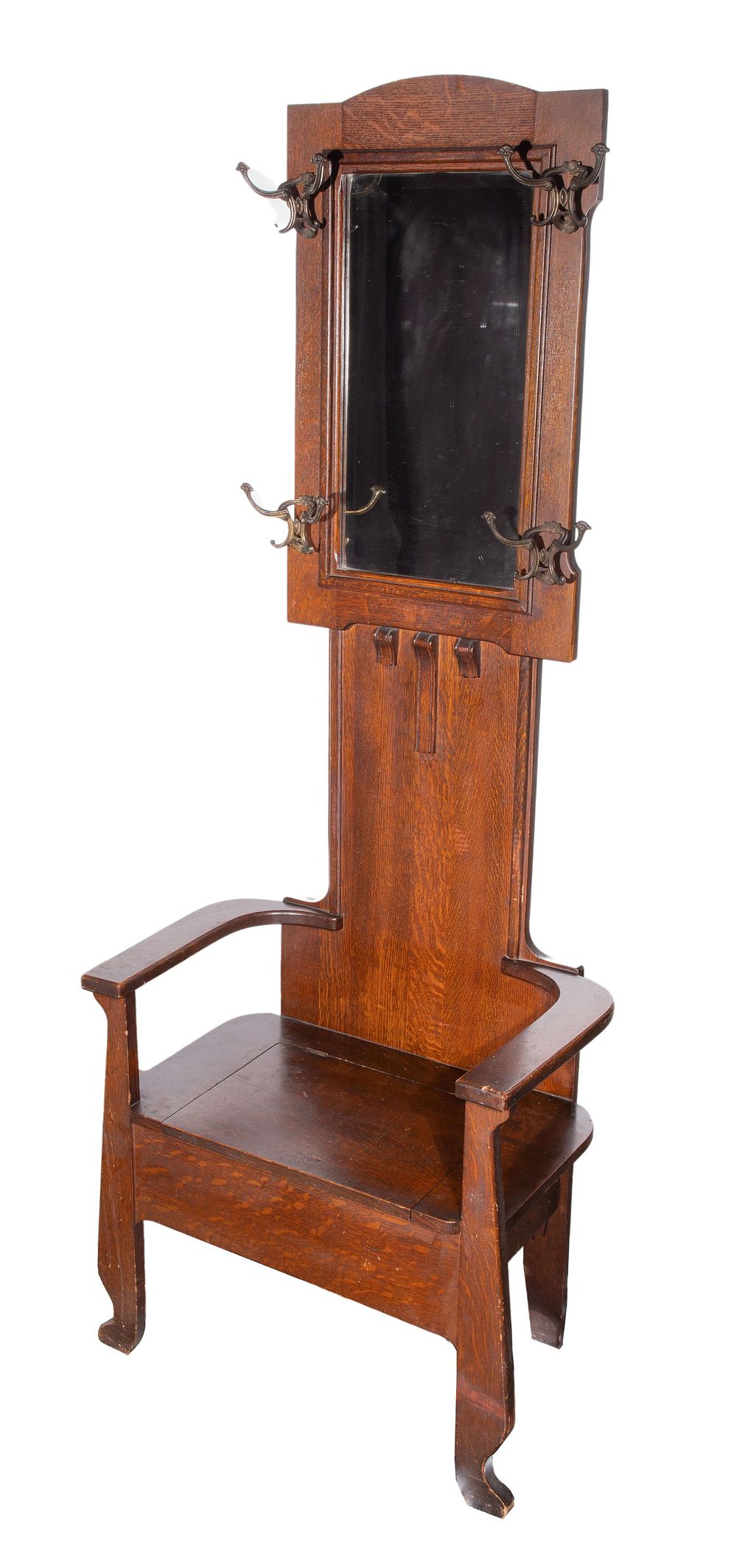 Lot 320: Oak Hall Tree with Storage Trunk