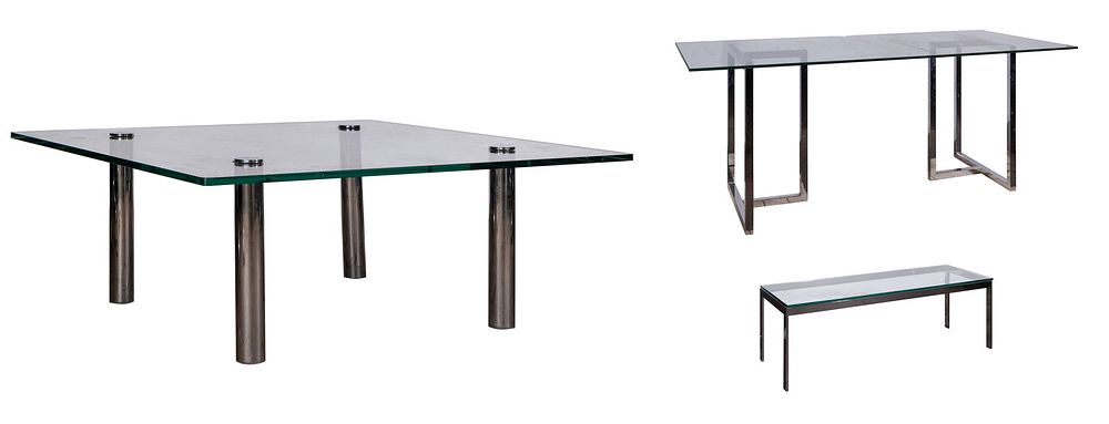 Lot 321: Pace Chrome and Glass Cocktail Table